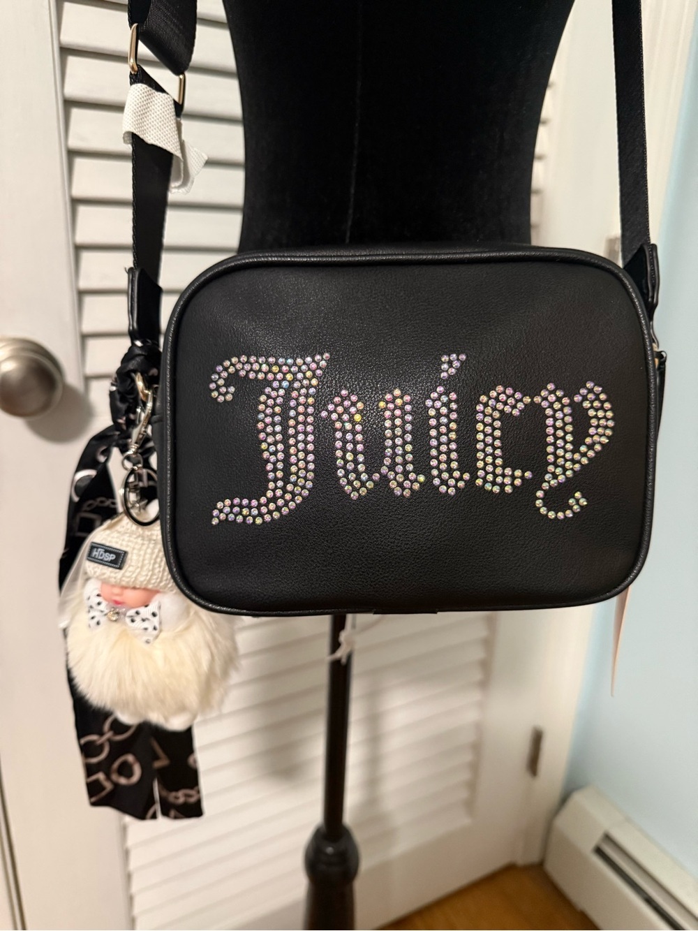 Juicy Couture “Obsession” Crossbody bag with Iridescent Rhinestone Logo! NWT